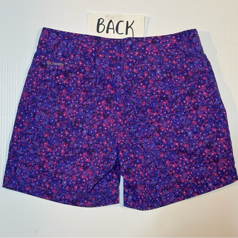 Columbia Arrowhead Floral Print Shorts Purple Blue 2 - Picture 5 of 8